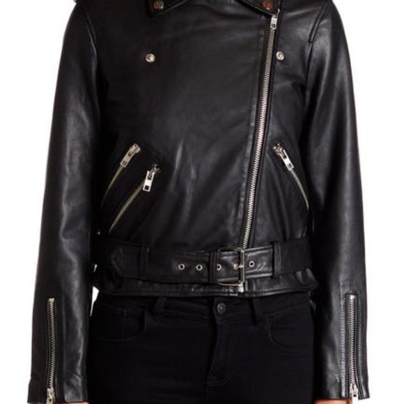 Walter Baker Allison Leather Moto Jacket S - Picture 7 of 8